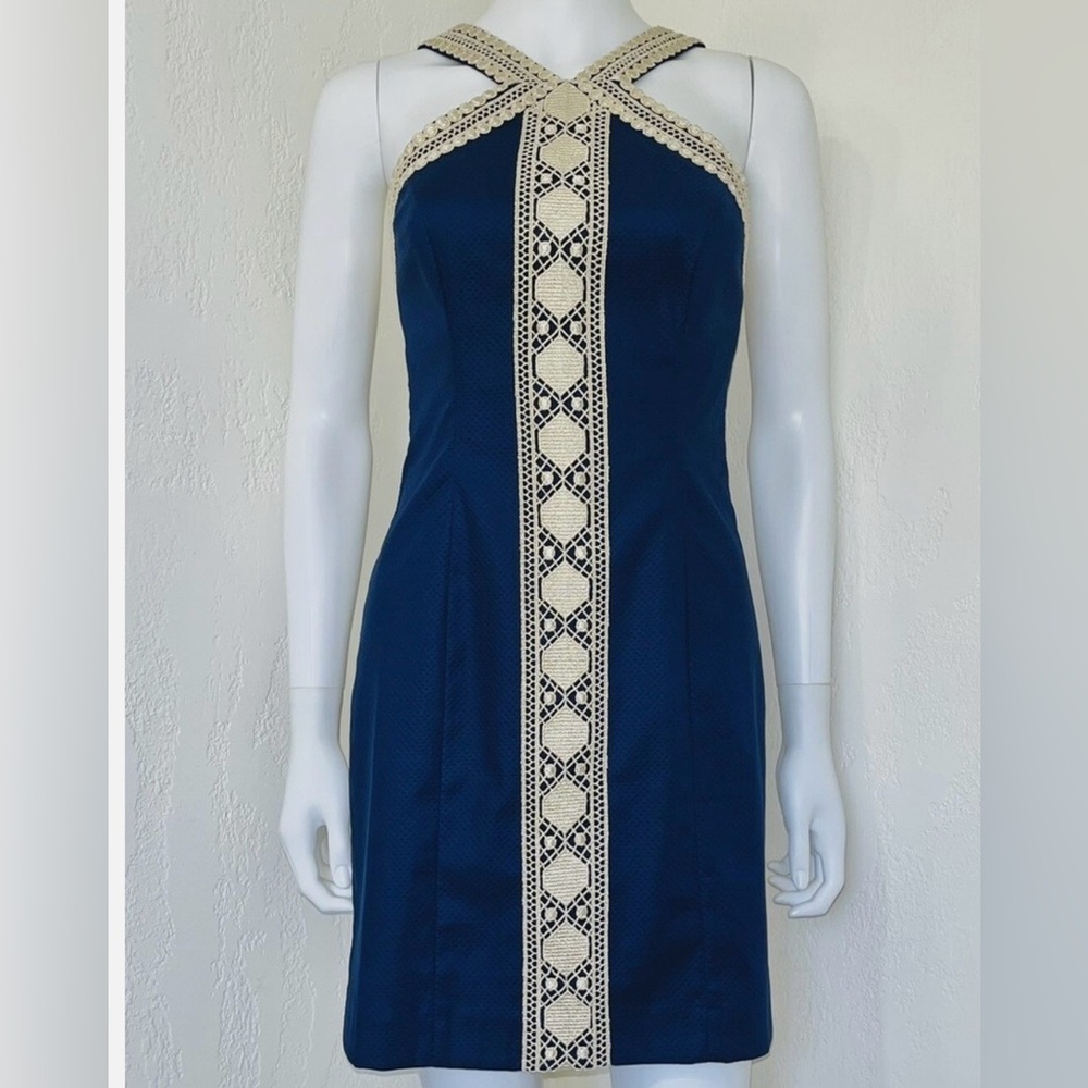 Lilly Pulitzer Navy and Gold Dress